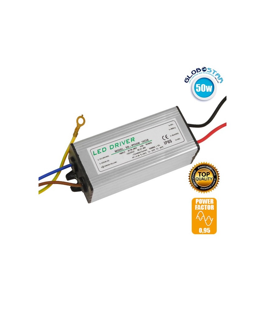 Μετασχηματιστής Προβολέα LED 50W IN 230V OUT 1500mA DC 0.95PF GloboStar 47855